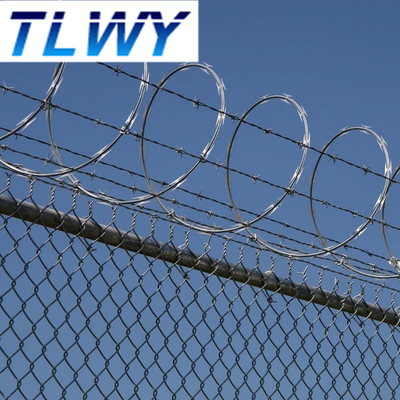 Iso9001 Certificated 0.5mm Concertina Barbed Wire Galvanized Military