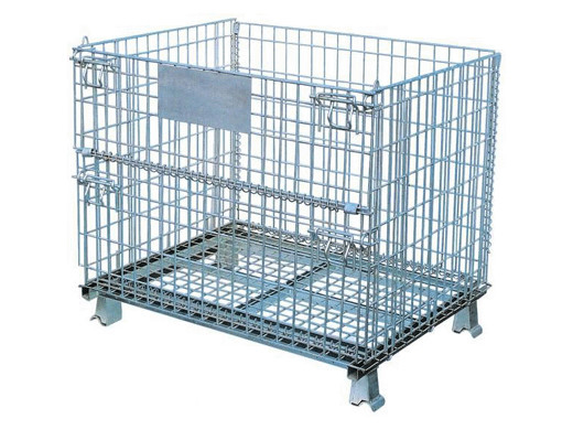 Galvanized 700kg Stackable Mesh Pallet Cages For Warehouse